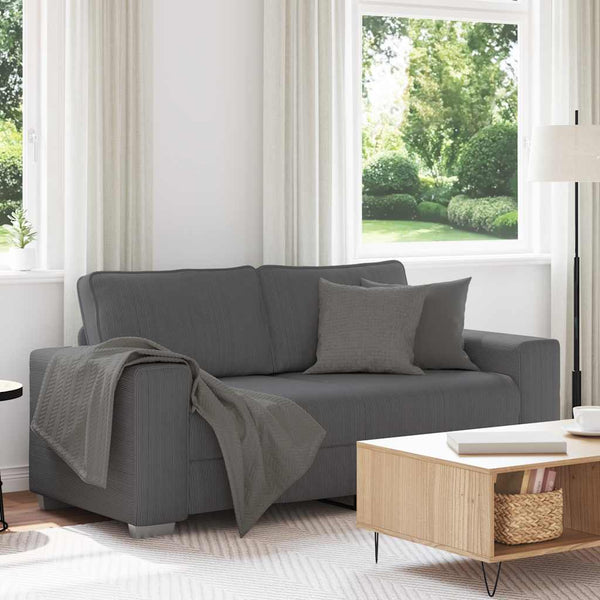 Dunkelgraues Cord Zweisitzer Sofa 180 cm