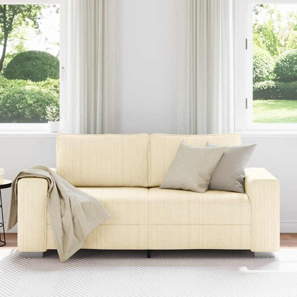 Creme Cord Zweisitzer Sofa 180 cm