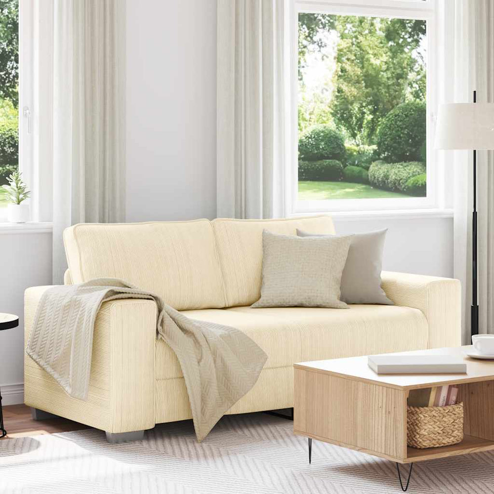 Creme Cord Zweisitzer Sofa 180 cm