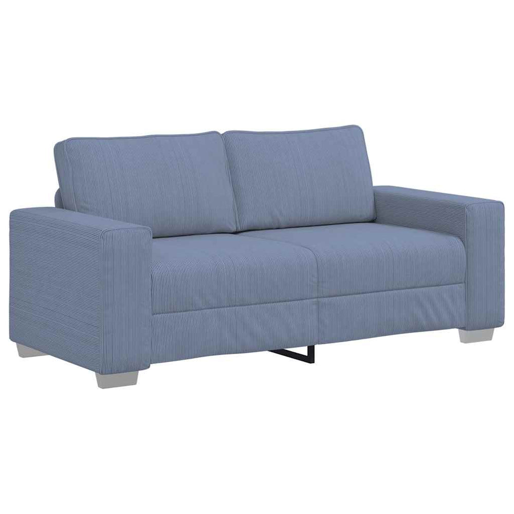 Blaues Cord Zweisitzer Sofa 180 cm