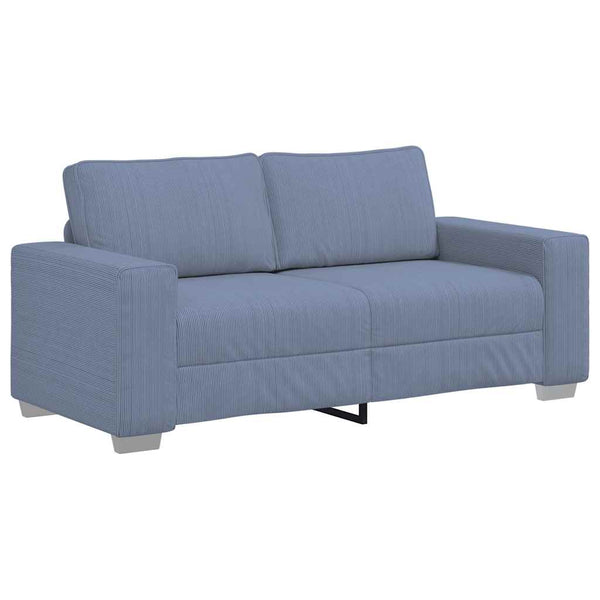 Blaues Cord Zweisitzer Sofa 180 cm