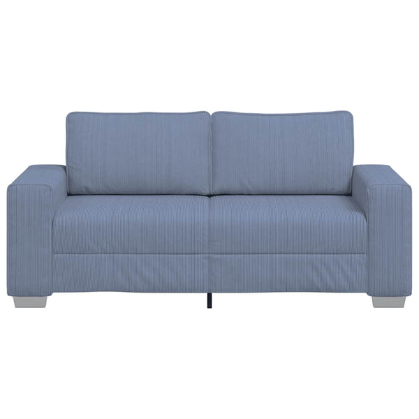 Blaues Cord Zweisitzer Sofa 180 cm