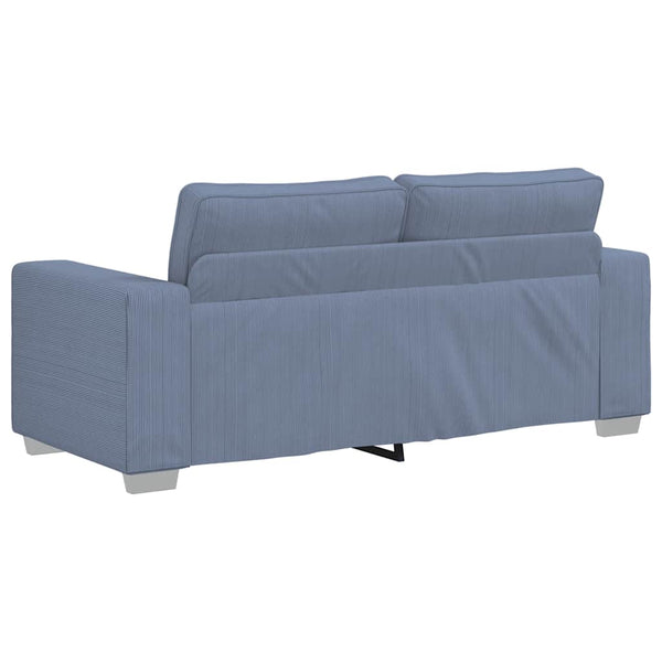 Blaues Cord Zweisitzer Sofa 180 cm
