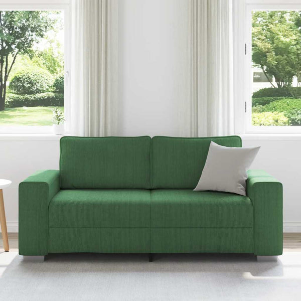Dunkelgrünes Cord Zweisitzer Sofa 180 cm