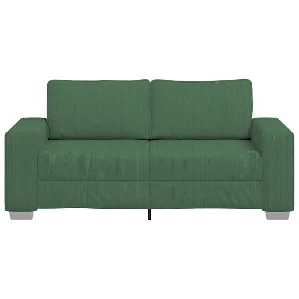 Dunkelgrünes Cord Zweisitzer Sofa 180 cm