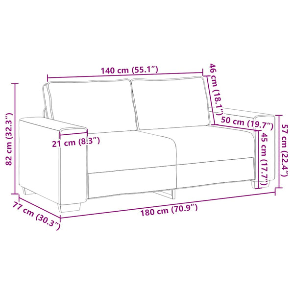 Dunkelgrünes Cord Zweisitzer Sofa 180 cm