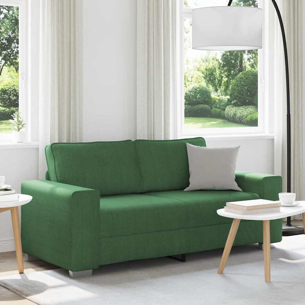 Dunkelgrünes Cord Zweisitzer Sofa 180 cm