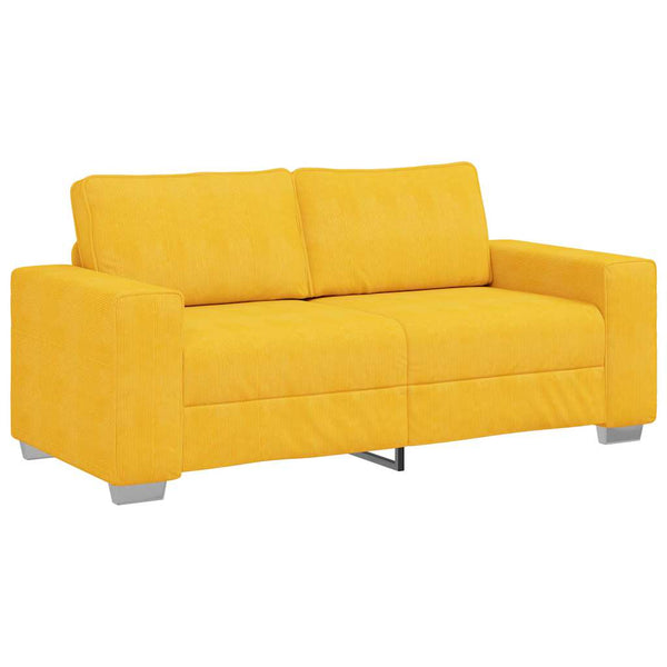 vidaXL Canapé deux places jaune clair 180x77x82 cm en velours côtelé