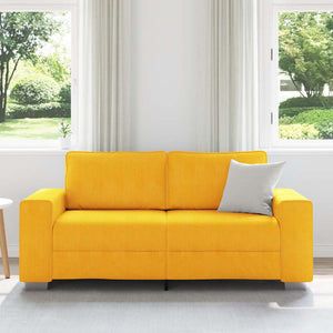 vidaXL Canapé deux places jaune clair 180x77x82 cm en velours côtelé
