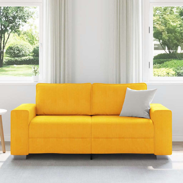 vidaXL Canapé deux places jaune clair 180x77x82 cm en velours côtelé