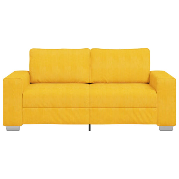 vidaXL Canapé deux places jaune clair 180x77x82 cm en velours côtelé