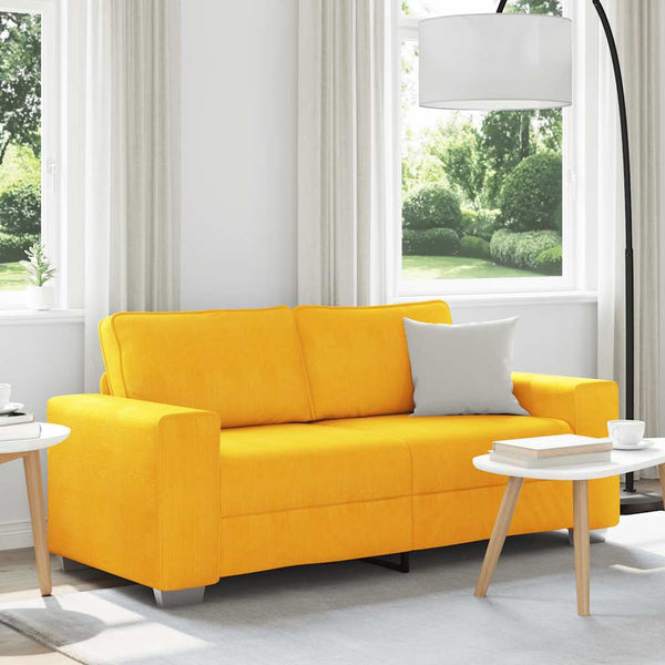 vidaXL Canapé deux places jaune clair 180x77x82 cm en velours côtelé