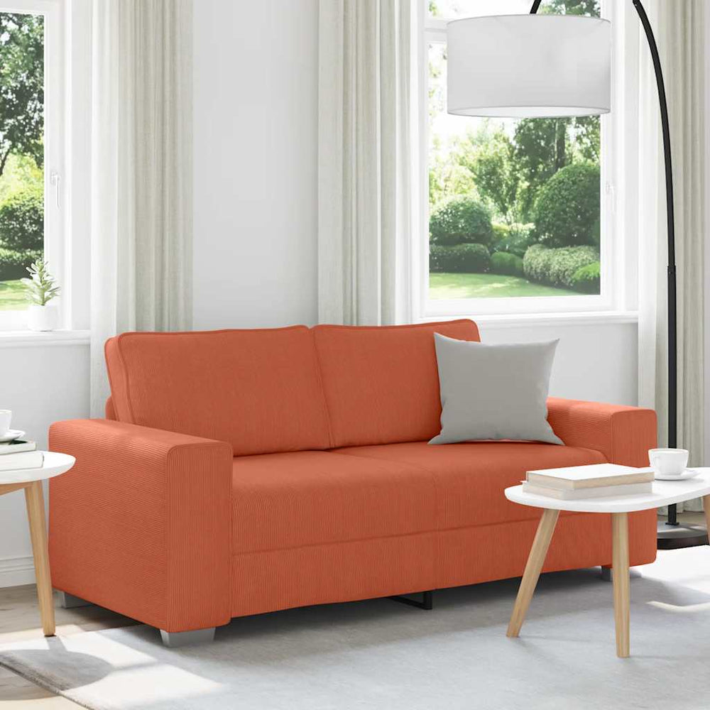 Zweisitzer Sofa Rot Orange Cord