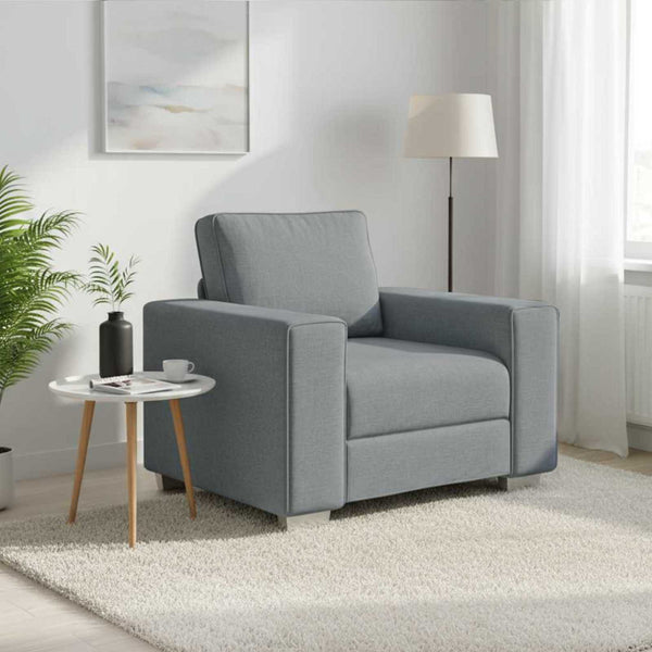 Sofa Sessel Hellgrau Stoff 100 cm