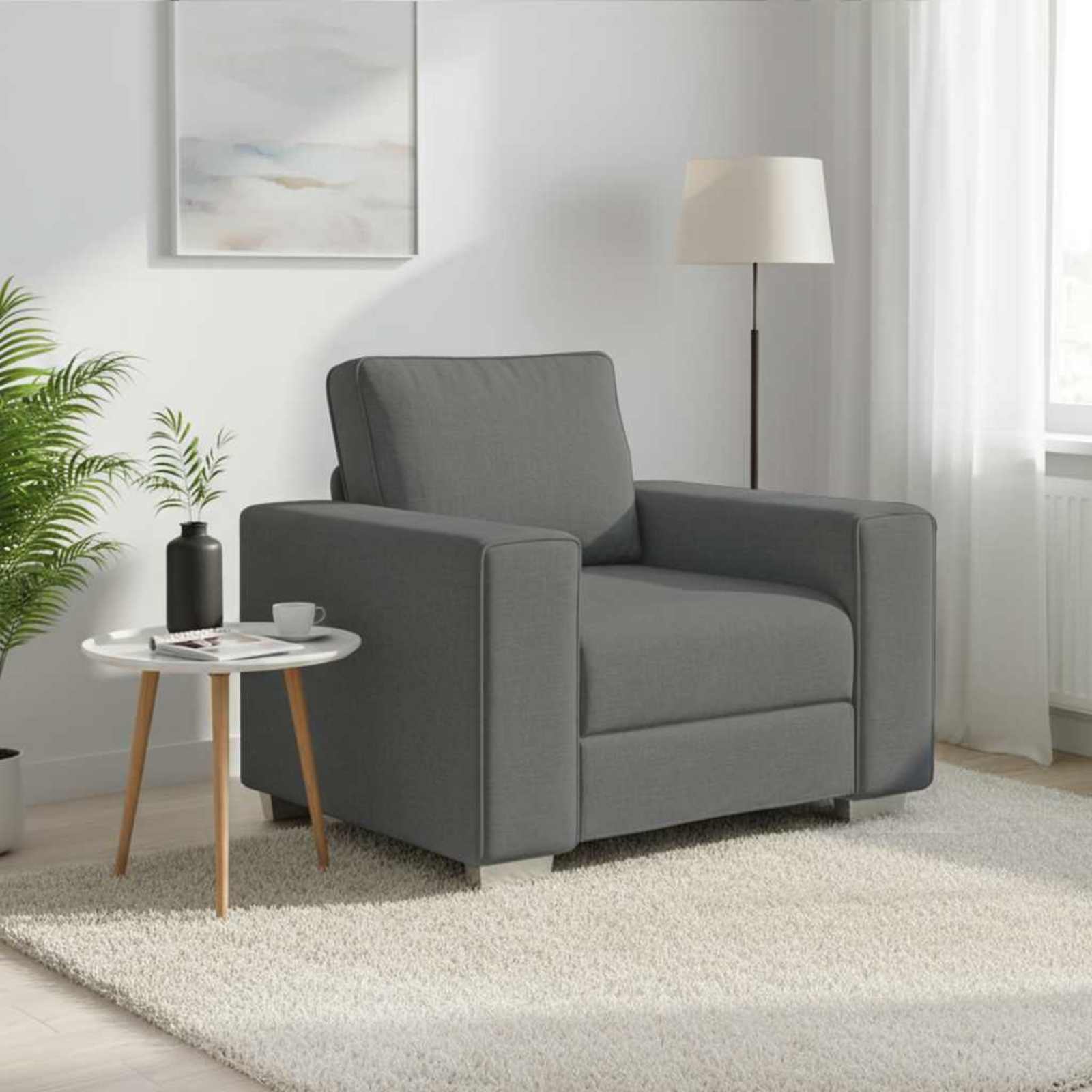 Dunkelgrauer Stoff Sofa-Sessel, 100 cm
