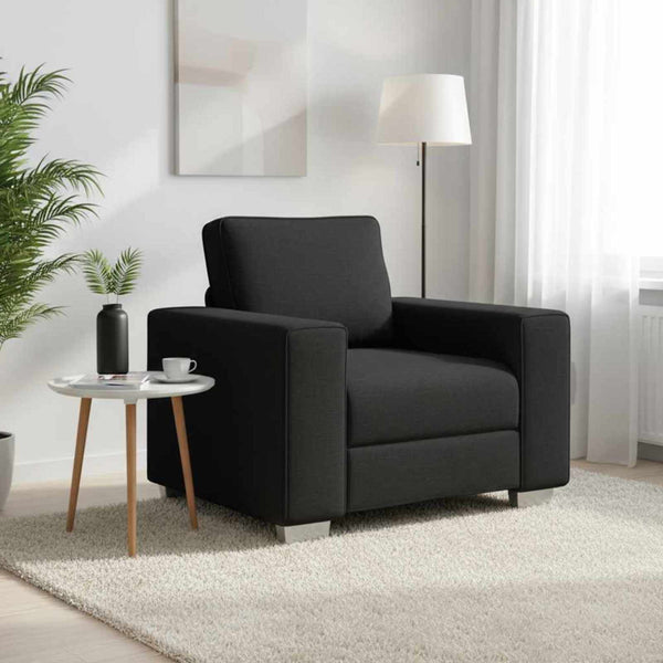 Schwarzer Stoff Sofa-Sessel, 100 cm