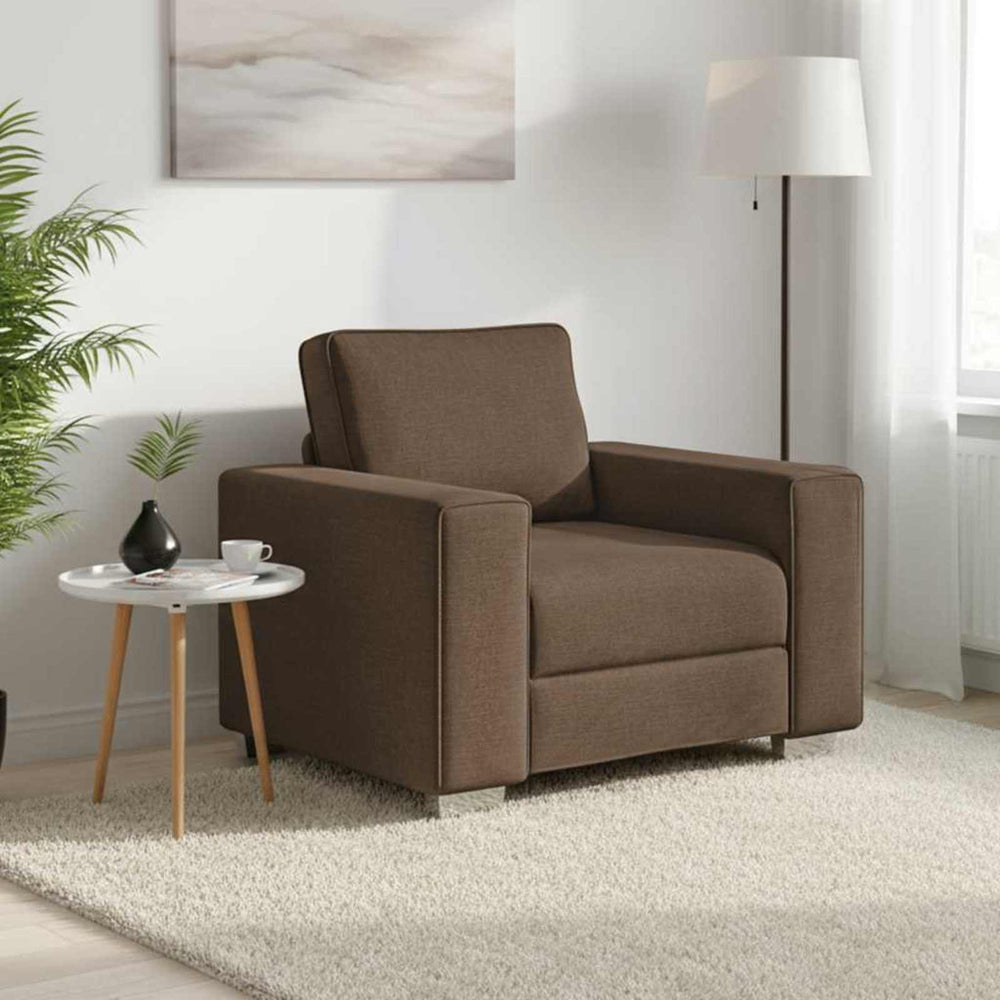Brauner Stoff Sofa-Sessel, 100 cm