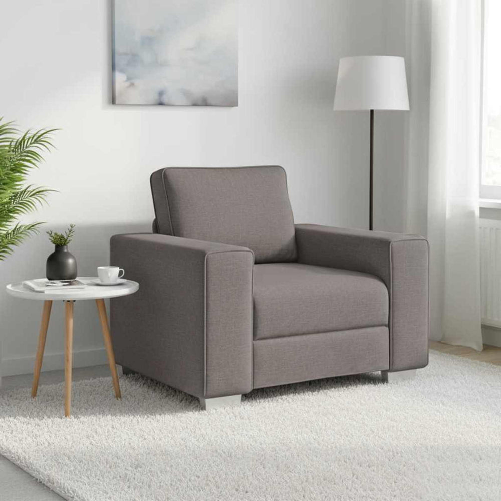 Sofa Sessel Taupe Stoff 100 cm