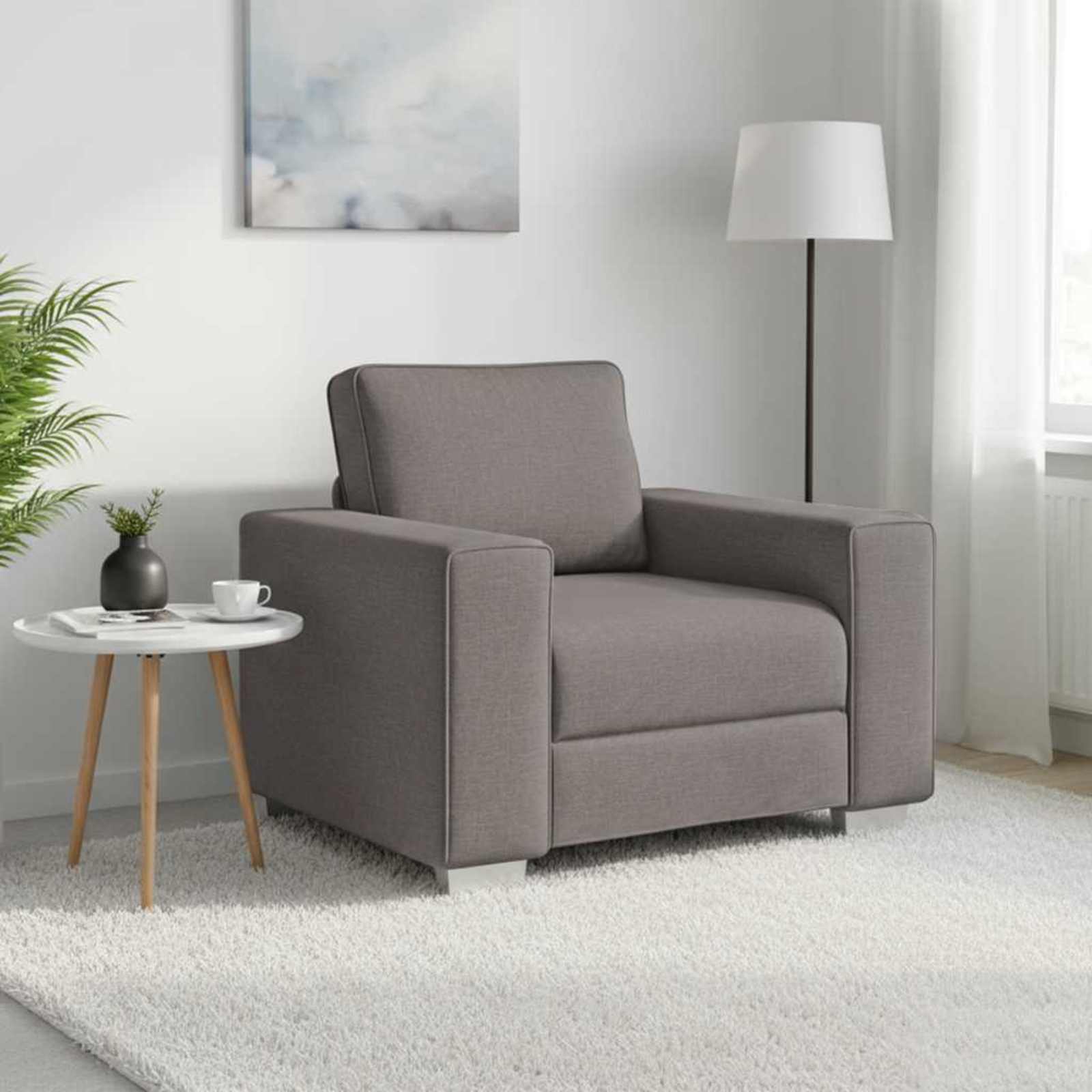 Sofa Sessel Taupe Stoff 100 cm