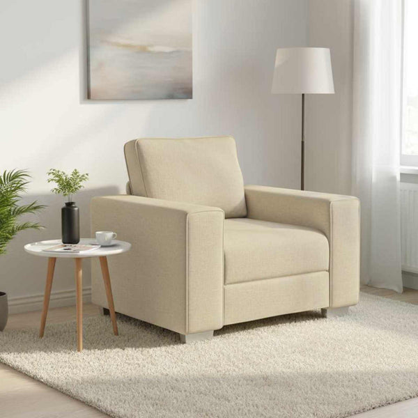 Sofa Sessel Creme Stoff 100 cm
