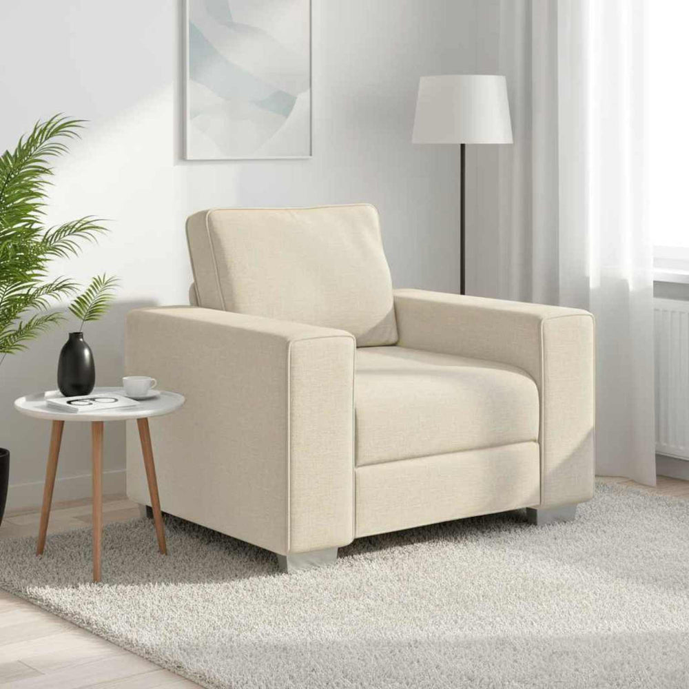 Beiger Leinen Sofa-Sessel, 100 cm
