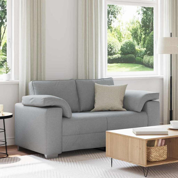 Zweisitzer Sofa Hellgrau Stoff 160 cm