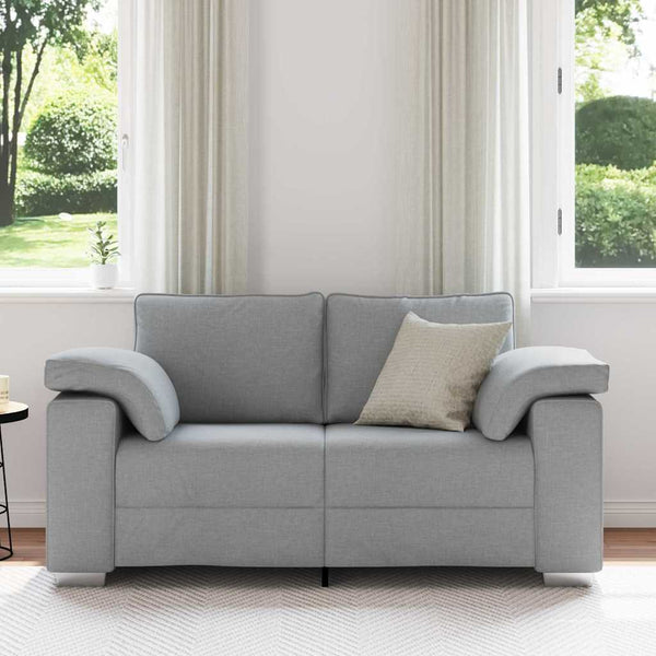 Zweisitzer Sofa Hellgrau Stoff 160 cm