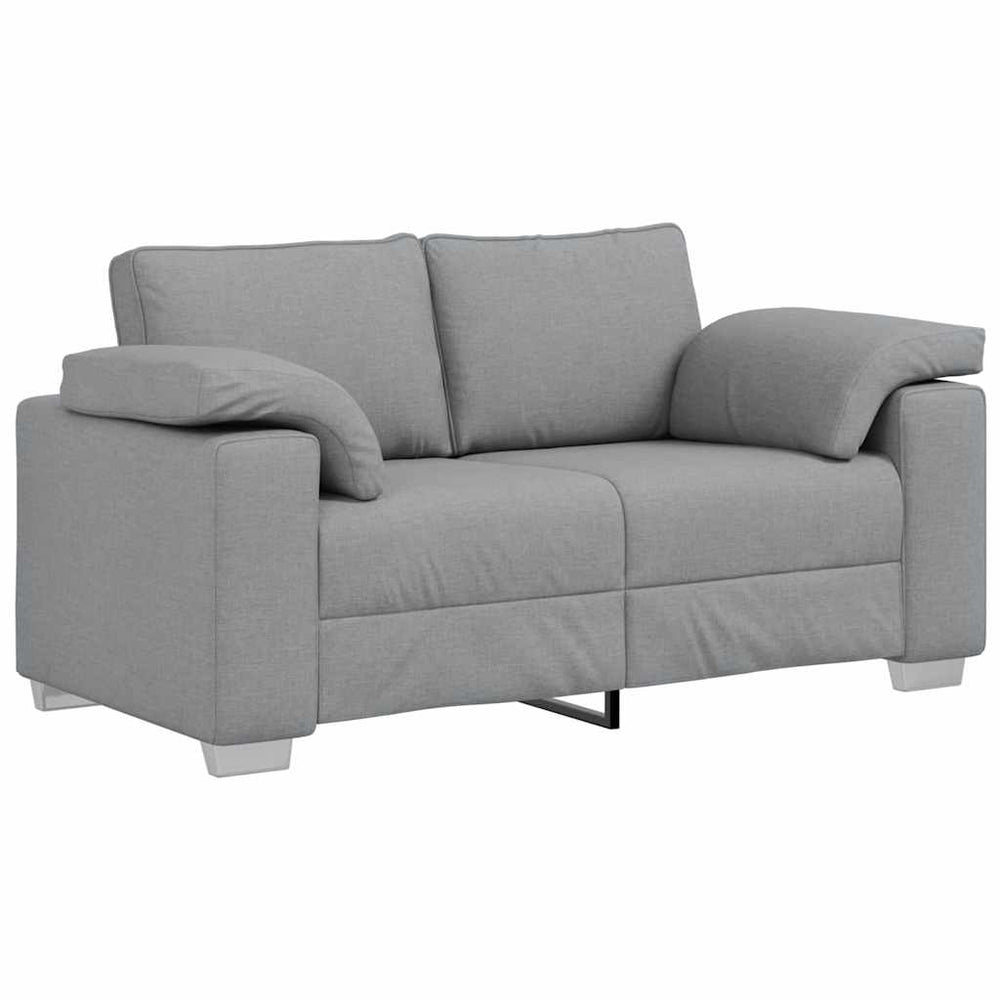 Zweisitzer Sofa Hellgrau Stoff 160 cm