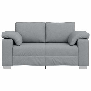 Zweisitzer Sofa Hellgrau Stoff 160 cm