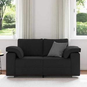 Schwarzes Stoffsofa, Zweisitzer, 160 cm
