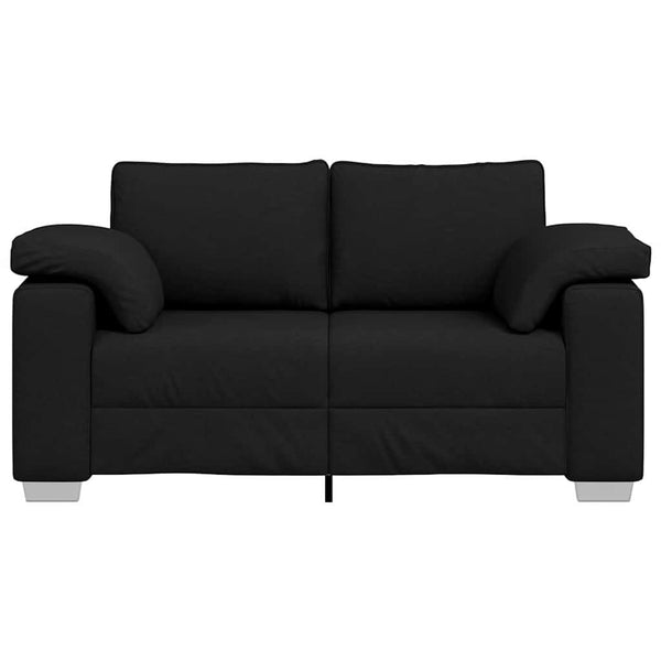 Schwarzes Stoffsofa, Zweisitzer, 160 cm