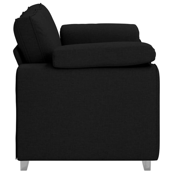 Schwarzes Stoffsofa, Zweisitzer, 160 cm