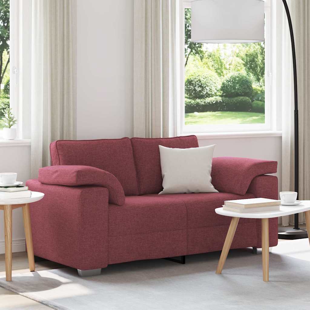Weinrotes Zweisitzer-Sofa, 160 cm