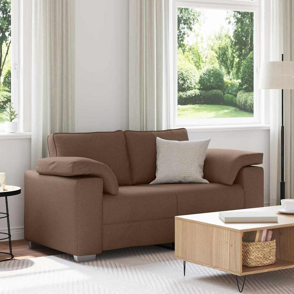 vidaXL Canapé deux places Marron 160 cm Tissu