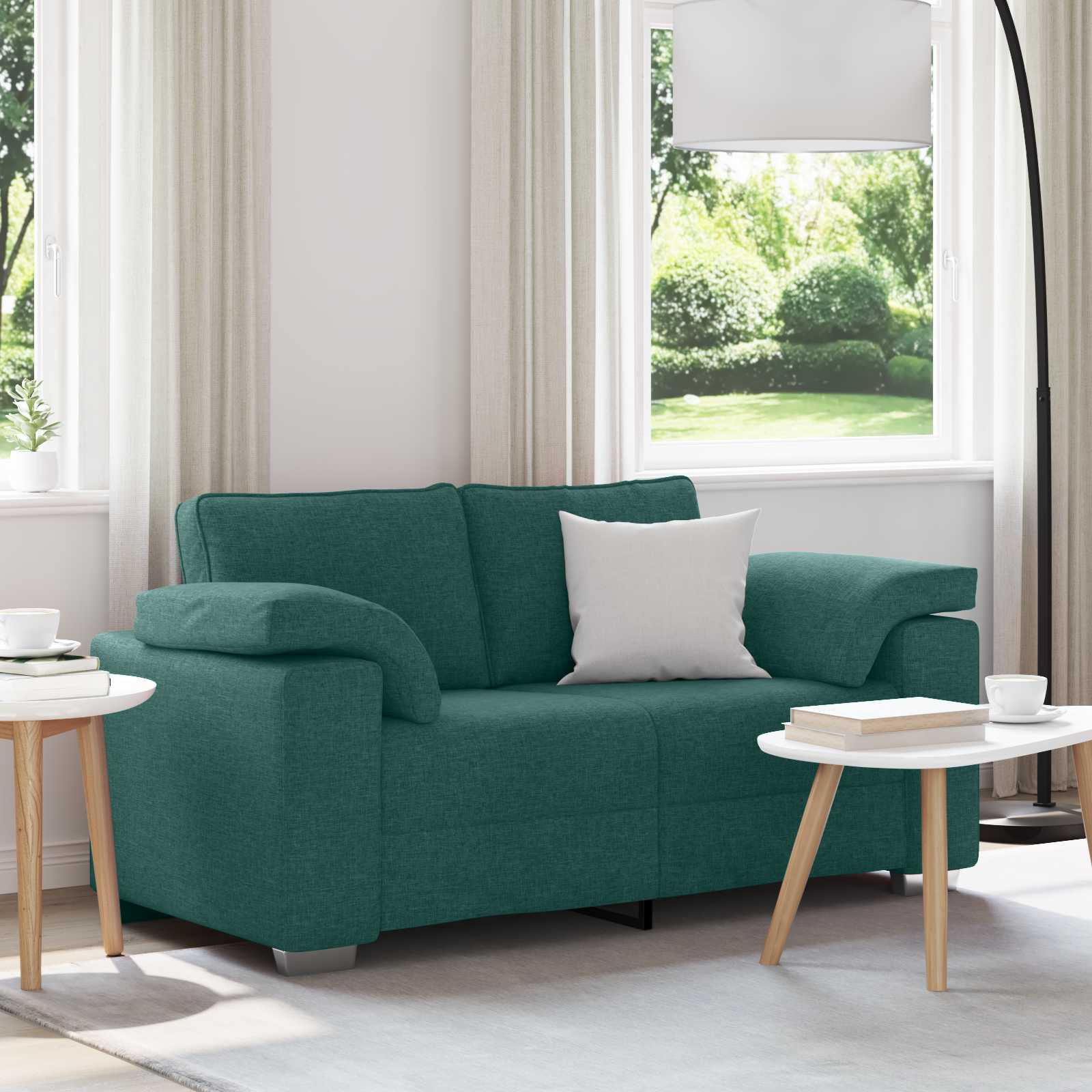 vidaXL Canapé à 2 places Vert foncé 160 cm Tissu