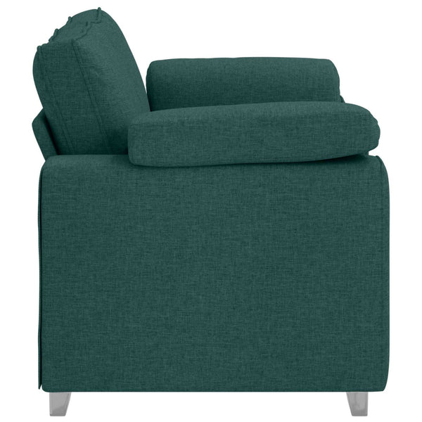 vidaXL Canapé à 2 places Vert foncé 160 cm Tissu