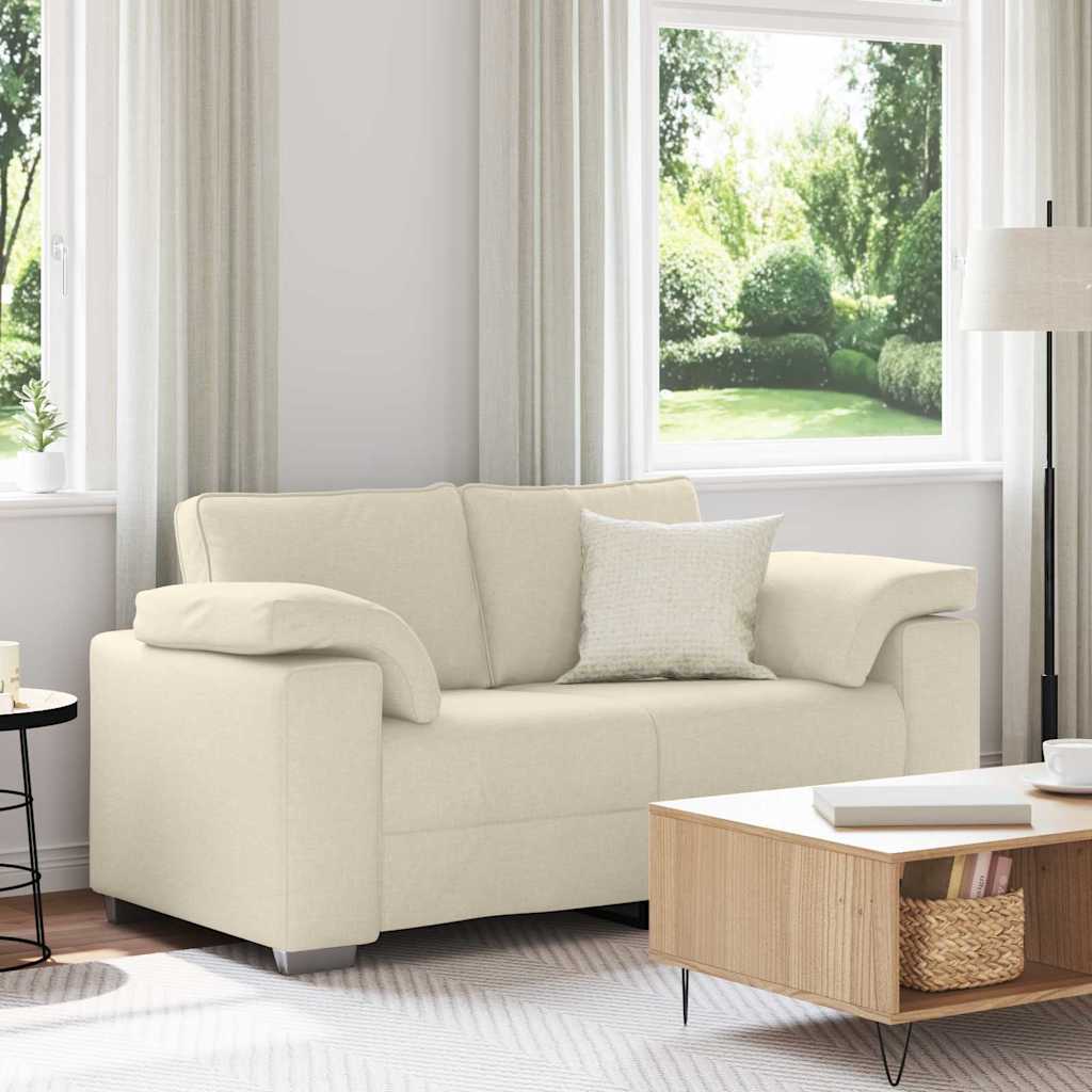 Beige 2-Sitzer Sofa Leinenmischgewebe 160cm