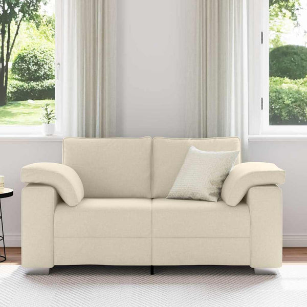 Beige 2-Sitzer Sofa Leinenmischgewebe 160cm