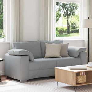Zweisitzer Sofa Hellgrau Stoff 180 cm