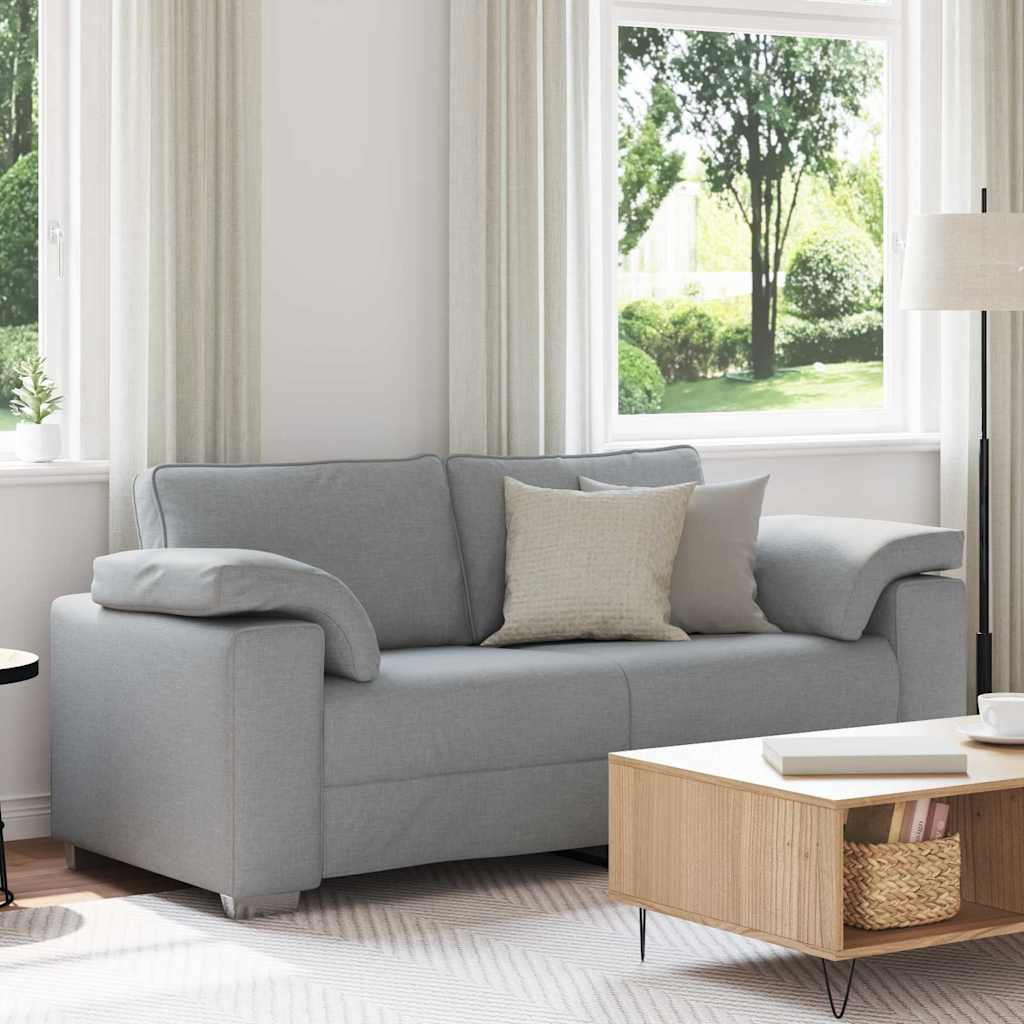 Zweisitzer Sofa Hellgrau Stoff 180 cm