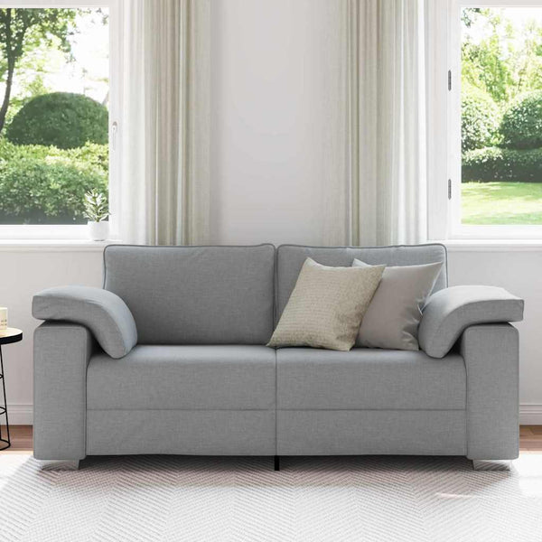 Zweisitzer Sofa Hellgrau Stoff 180 cm
