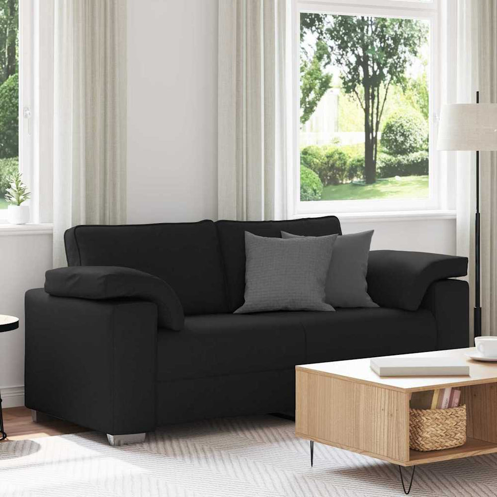 Schwarzes Stoffsofa, 180 cm, Zweisitzer