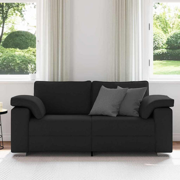 Schwarzes Stoffsofa, 180 cm, Zweisitzer