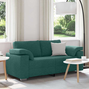 vidaXL Canapé à 2 places vert foncé 180 cm Tissu