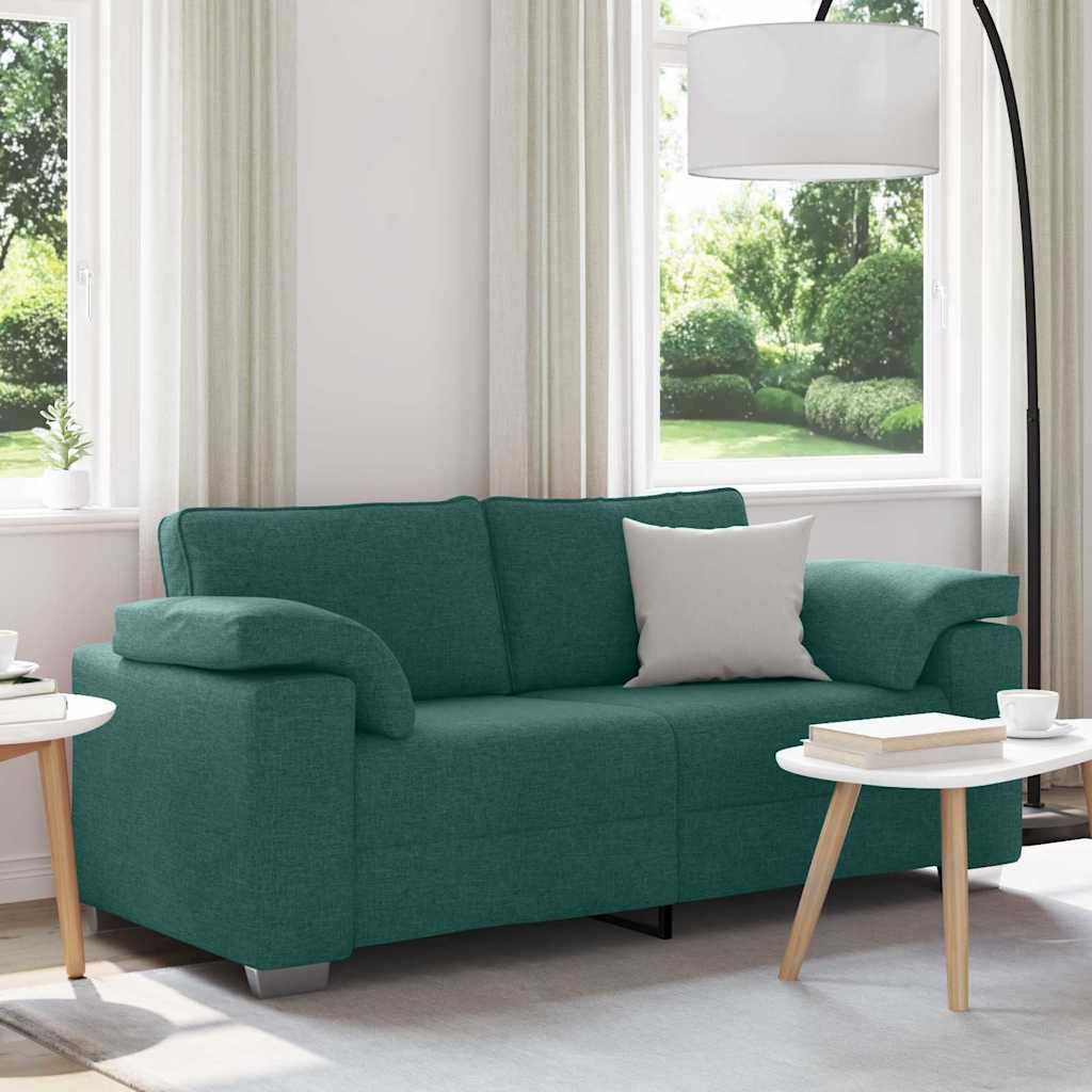vidaXL Canapé à 2 places vert foncé 180 cm Tissu