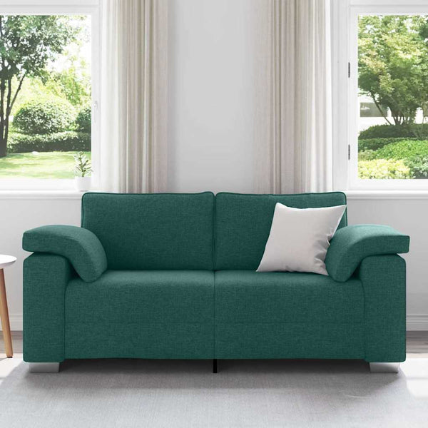 vidaXL Canapé à 2 places vert foncé 180 cm Tissu