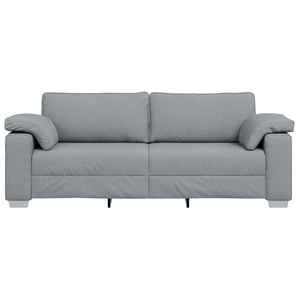 3-Sitzer Sofa Hellgrau Stoff 220 cm
