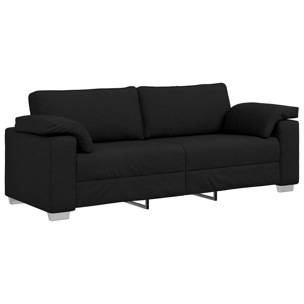 3-Sitzer Sofa Schwarz Stoff 220 cm