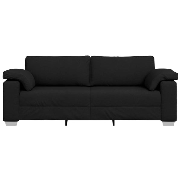 vidaXL Canapé à 3 places Noir 220 cm Tissu