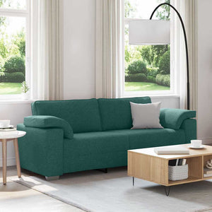 vidaXL Canapé à 3 places vert foncé 220 cm Tissu
